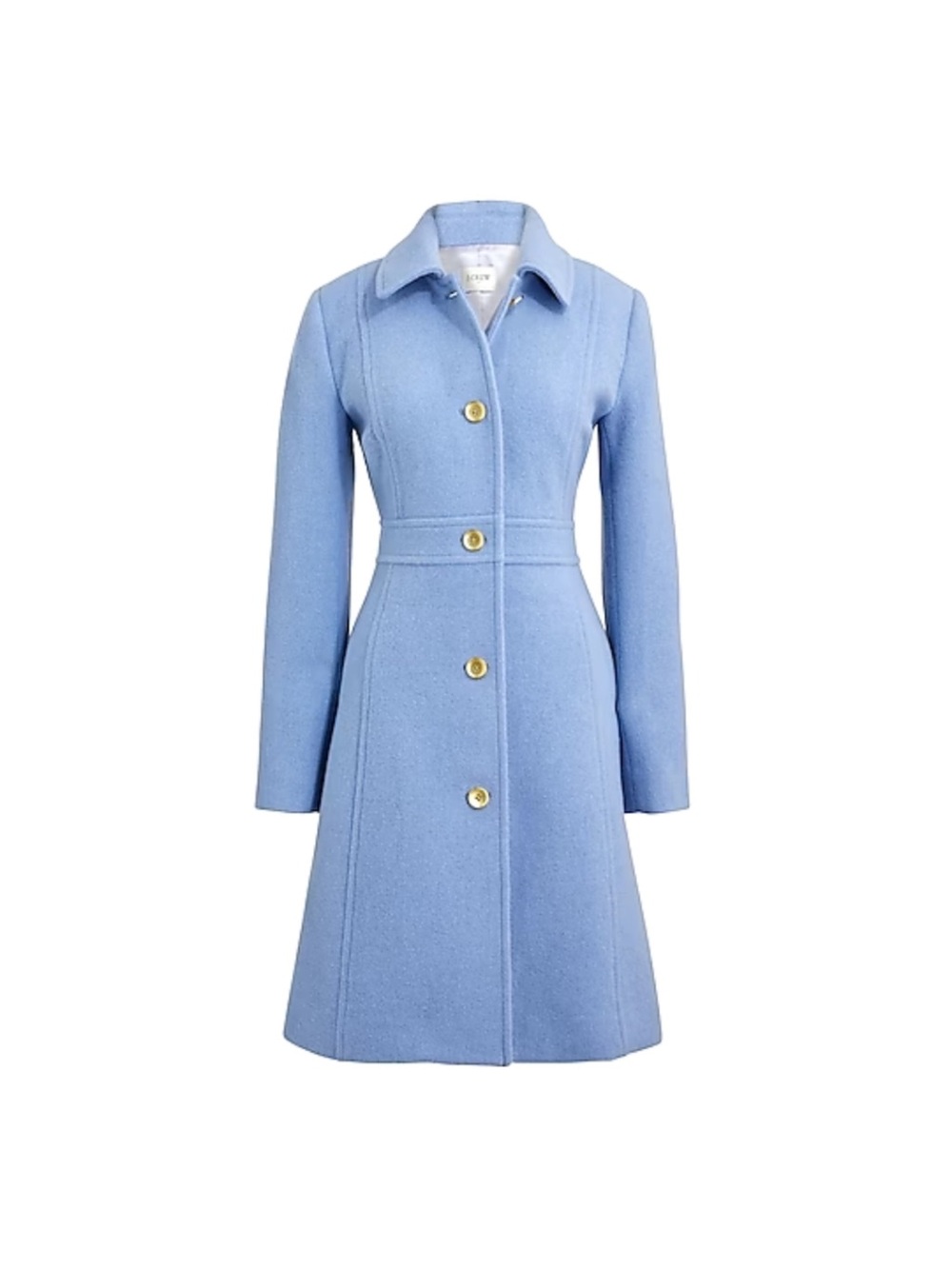 J. Crew Powder Blue Long-Sleeve A-Line Dress Coat
